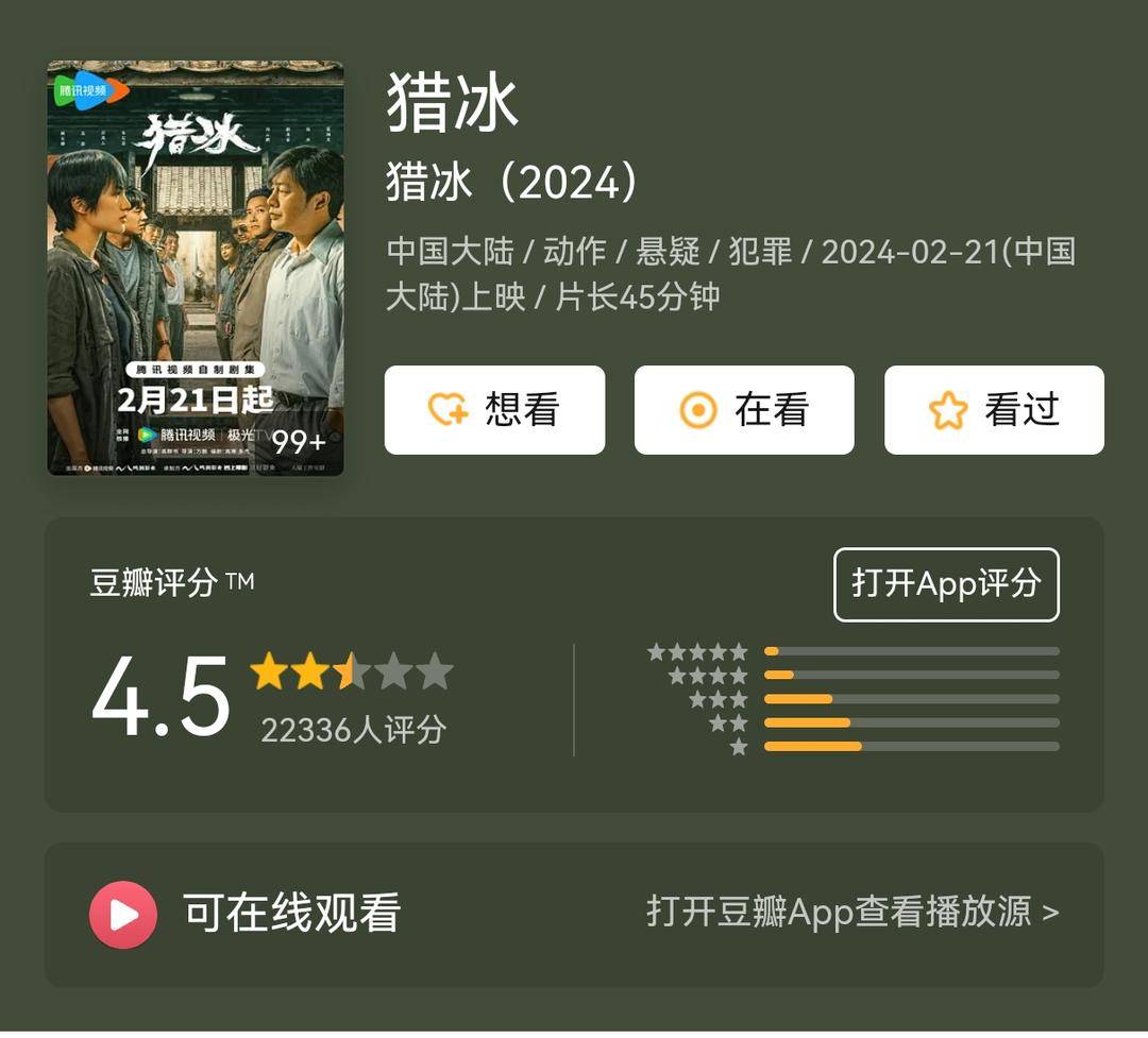 《猎冰》以4.5分成为市场黑马，电影版即将问世