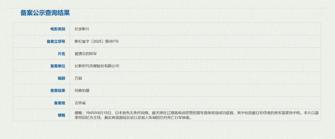 《被遗忘的将军》:方励继《里斯本丸》后新作立项-1 《被遗忘的将军》:方励继《里斯本丸》后新作立项-1
